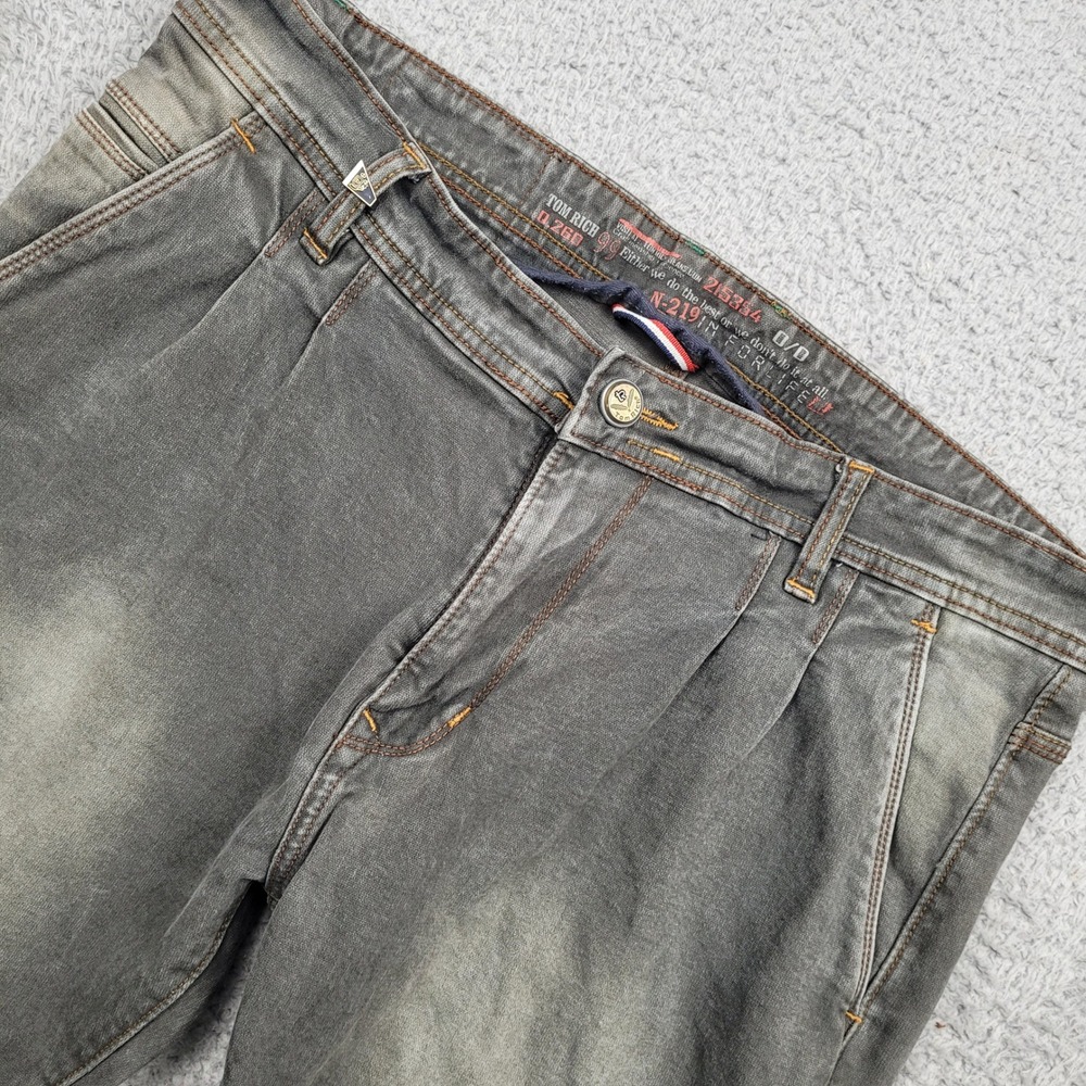 Tom Rich Denim Jeans Men's Size 36 Gray Wash Relaxed Fit Comfort Quality